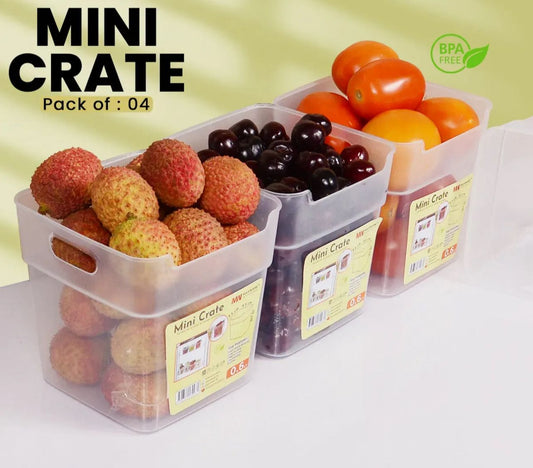 Refrigerator Food Storage Box Set – 4 Pcs Mini  Organizers (0.6L Each)